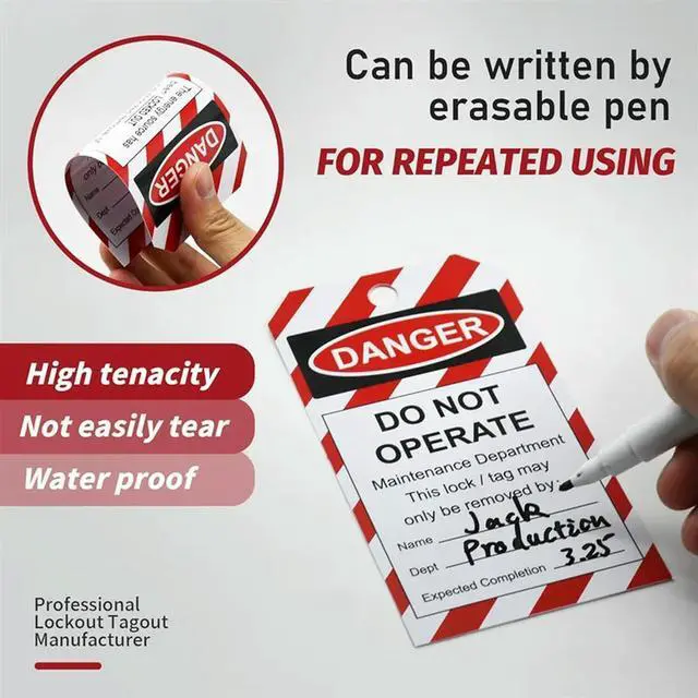 Alt view image 3 of 3 - Do Not Operate' Maintenance Tags With Ties, 50PCS Set For Lockout Tagout Safety