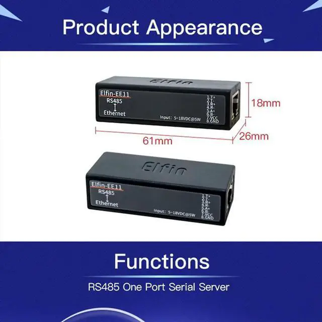 Main image of Serial Port RS485 to Ethernet Device IOT Server Module -EE11A Support Modbus Protocol