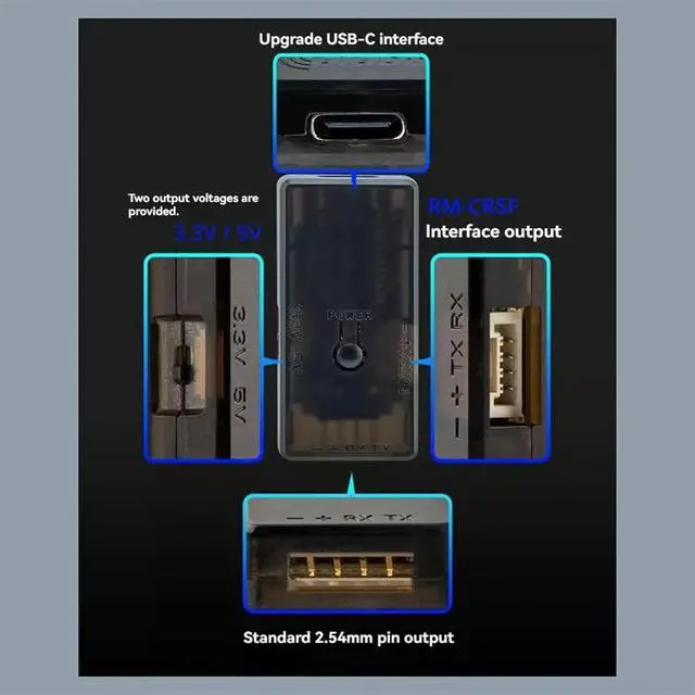 Alt view image 2 of 3 - ExpressLRS Receiver ELRS USB UART Flasher V2 Firmware Flashing Dongle for RP1 RP2 RP3 RP3-H RP4TD ER4 ER6G ER8G