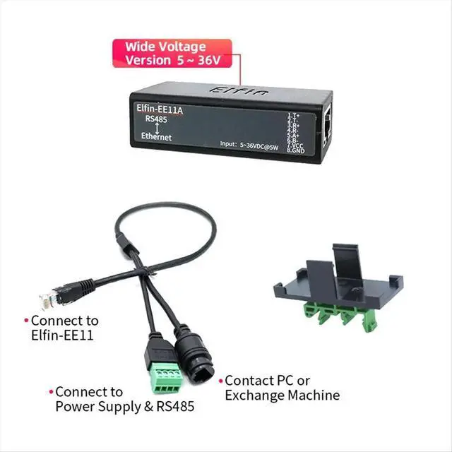 Alt view image 2 of 3 - Serial Port RS485 to Ethernet Device IOT Server Module -EE11A Support Modbus Protocol