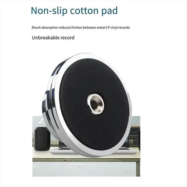 Alt view image 3 of 3 - HiFi LP Vinyl Record Player Turntables l Disc Stabilizer Record Player Weight Clamp Silver