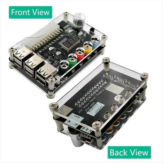 Alt view image 3 of 3 - 24Pin ATX Power Supply Breakout Board Power Module Adapter Connector Adjustable Voltage Knob 6 Port USB 2.0