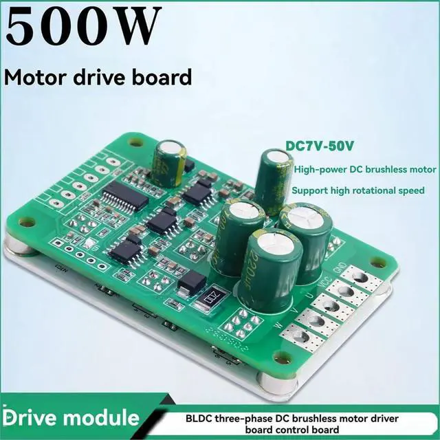 Alt view image 3 of 3 - 500W High-Power DC Brushless Motor Drive Board BLDC 3 Phase Motor Driver 7V-50V Motor Speed Controller PWM Speed Adjust