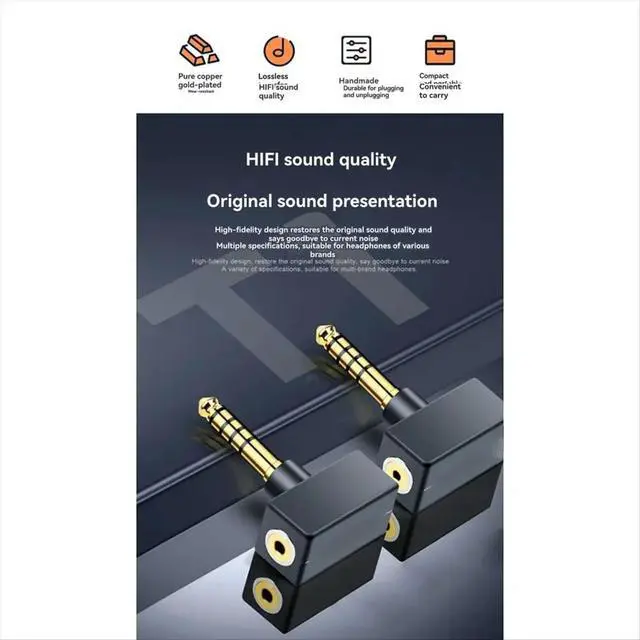 Alt view image 3 of 6 - Audiophile Adapter 2.5mm Male to 4.4mm Female Connector Male to Female Jack Converters Audio Converter