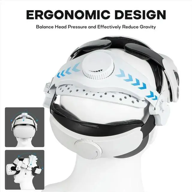 Main image of For 3/2/Pro/Pico4 VR Headset Silicone Comfort Head Strap with Adjustable VR Decompression Head Straps - White