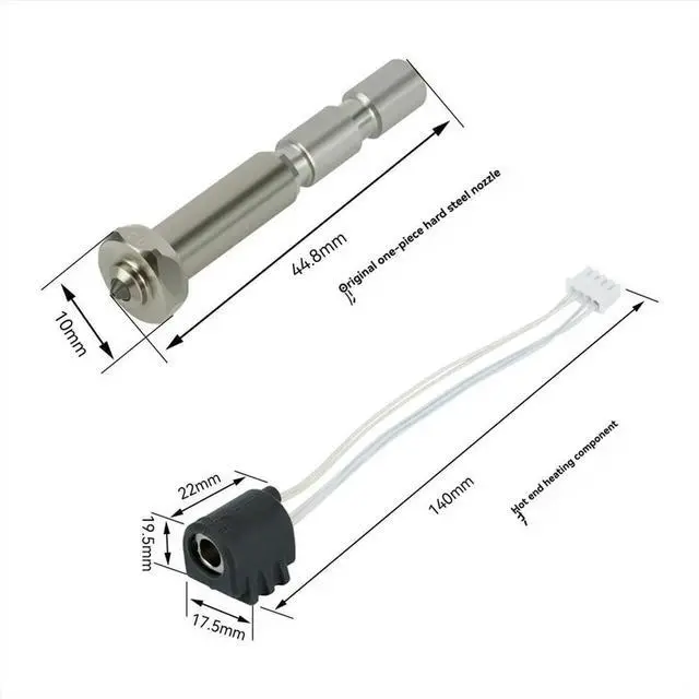 Main image of 2Pcs for 3 Max Ceramic Hotend Integrated Hardened Steel Nozzle Thermistor Heating Component K3M Hotend A