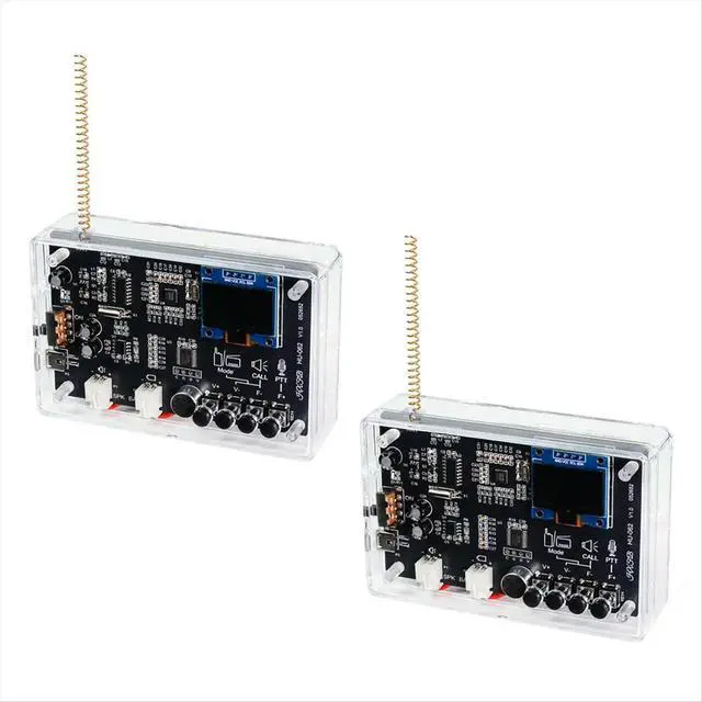 Alt view image 2 of 3 - 2set Walkie-Talkie FM Radio DIY Electronic Kit 409.85MHz Adjustable Frequency 87-108MHz OLED Display DIY Soldering Kit