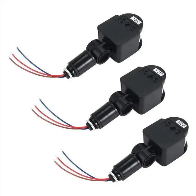 Alt view image 2 of 3 - 3 Pcs Black Motion Detectors Motion Sensor Light Switch Outdoor Pir Direct Current 12V Motion Sensor Pir Sensor