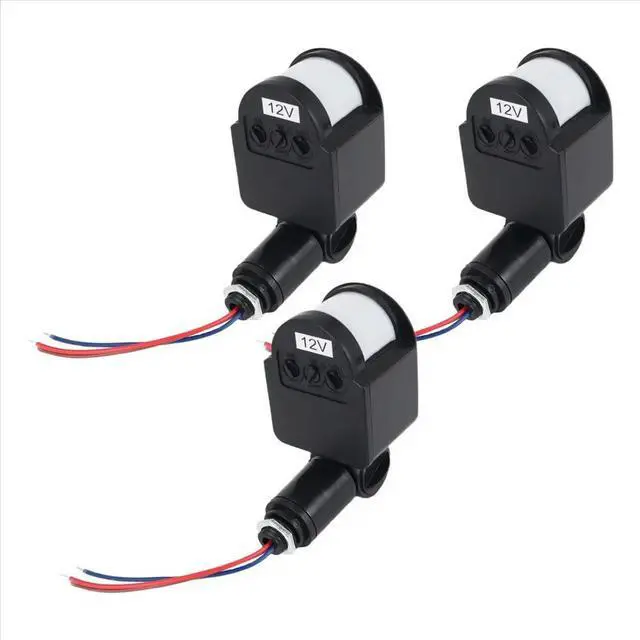 Alt view image 3 of 3 - 3 Pcs Black Motion Detectors Motion Sensor Light Switch Outdoor Pir Direct Current 12V Motion Sensor Pir Sensor