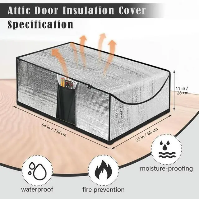 Alt view image 3 of 3 - Attic Door Zipper Cover Zipper Waterproof Insulated Cover Fireproof Attic Door Cover Attic Opening Cover For Winter