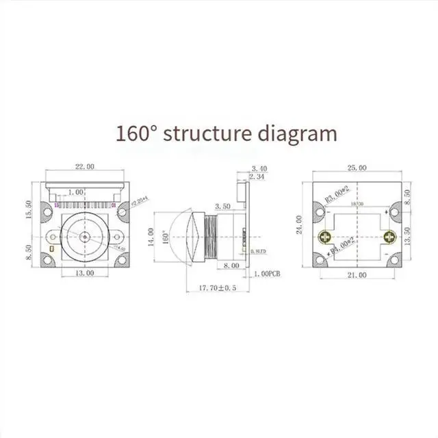 Main image of 8MP Camera Module with Night Vision for 5 Camera IMX219 160 Degree Viewing Angle Interface Cam