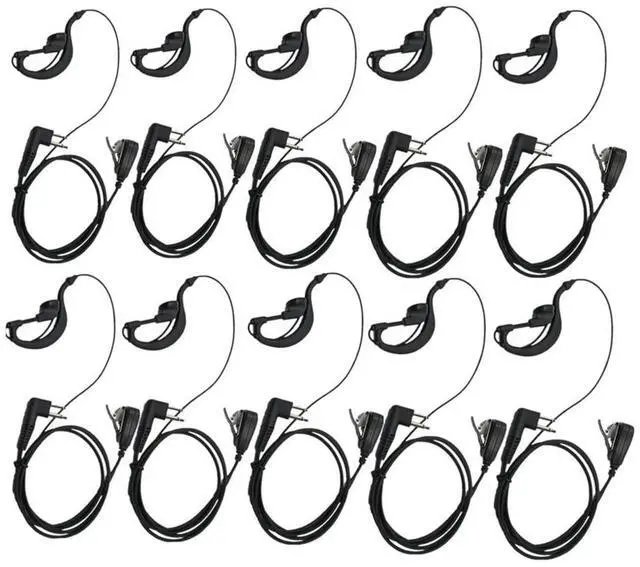 Alt view image 2 of 6 - 10Pcs G Shape Earpiece Headset PTT with Mic for 2 Way Radio CP040 CP200 Walkie Talkie Earphone
