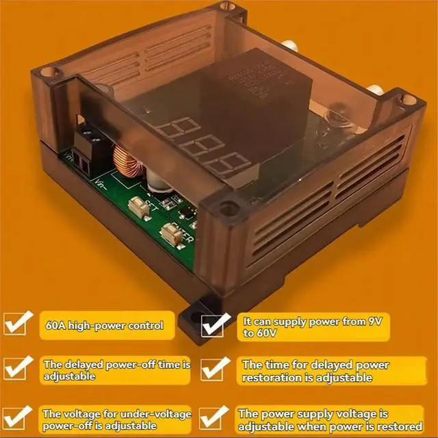 Alt view image 3 of 6 - 12V/24V/48V High-Power Car Undervoltage Protector, RV Car Monitoring Low Voltage Controller