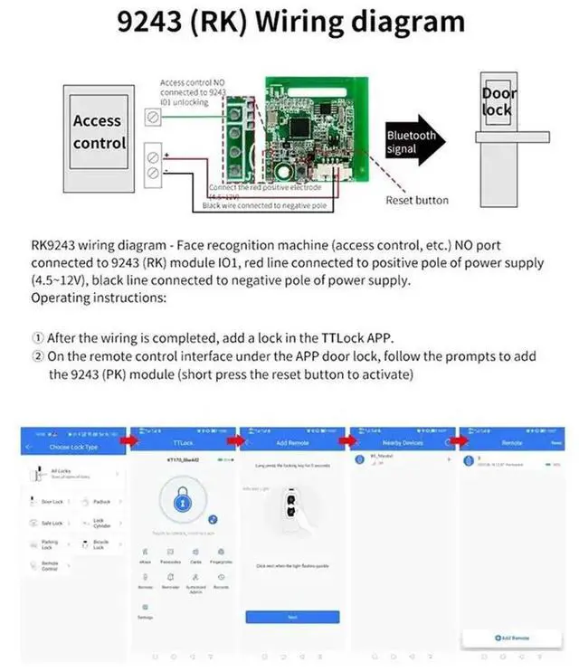Alt view image 3 of 6 - Bluetooth For TTLOCK Compatible Electronic Door Lock Switch Ceiling Unlock Module APP Control Home Module SN924