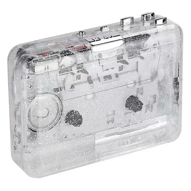 Alt view image 2 of 6 - Cassette Player Full Transparent Shell Cassette to MP3 Format Tape Player Plug and Play Audio Digital Player for Music