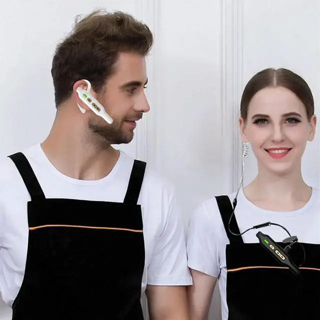 Main image of Ear-Mounted Walkie-Talkie Mini Headset 500 Square Feet Area Headset for Hotel Hotel Mini Headset,White