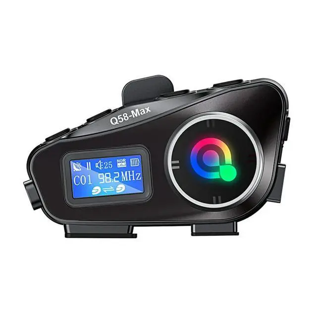 Alt view image 2 of 3 - Q58-Max Motorcycle Helmet Intercom Bluetooth Headset MP3 Music Sharing 2 People 500M Intercom(Hard Wire)