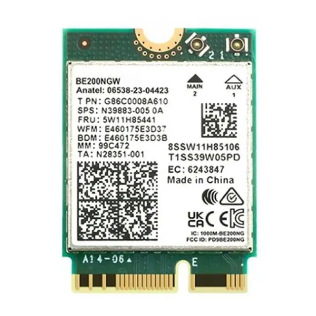 Alt view image 2 of 3 - 7 for BE200 Network Card BT5.4 Card BE200NGW 2.4/5/6GHz 5.8 Gbps M.2 Adapter for PC Laptop