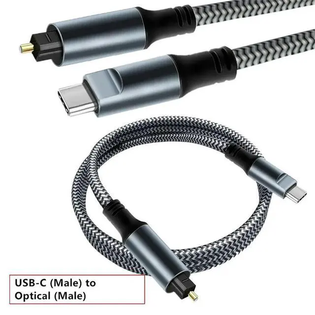 Alt view image 3 of 3 - USB C Male to TOSLINK Male Optical Sound Adapter USB-C to SPDIF Digital Converter for Computer Laptop Connection