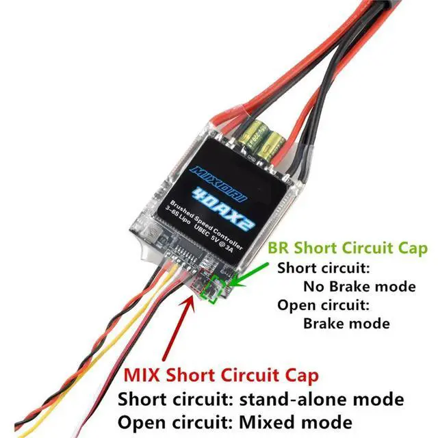 Main image of 40AX2 Dual Way Bidirectional Brushed Electric Speed Controller Mixed Control ESC 7-25V for RC Tank/Speed Boat