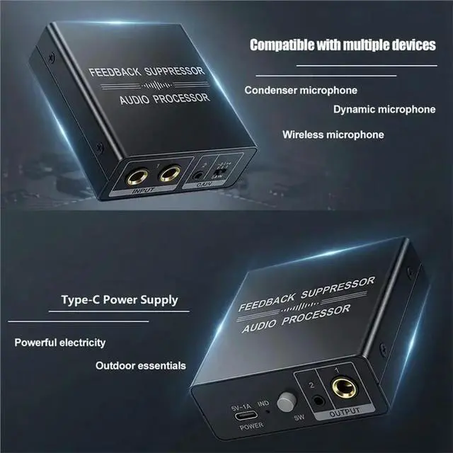 Alt view image 3 of 3 - Mini Microphone Anti-Howling Frequency Shifter Lossless ligent Audio Processor Mic Feedback Suppressor