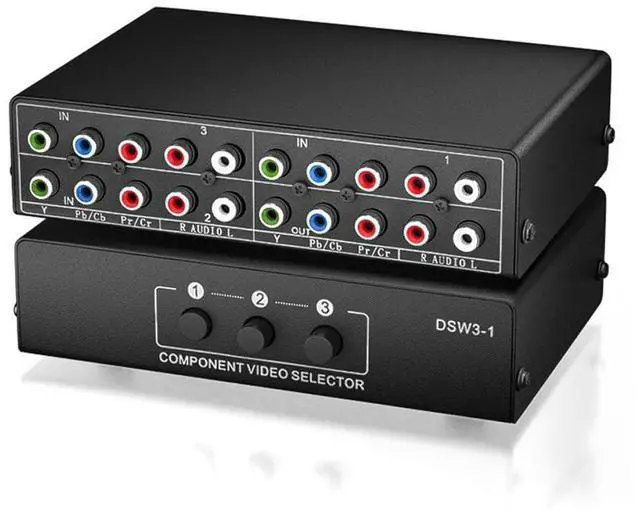 Alt view image 3 of 3 - 3-Way RGB Component AV Switch Video Audio Output Ypbpr Component RGB Switcher Box for TV 360 DVD