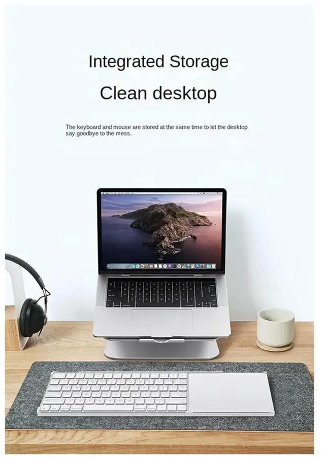 Alt view image 2 of 3 - 2-In-1 Stand Tray Frame for Magic Keyboard Touch ID Magic Trackpad A1644 2449 A1535 Base Stand Box
