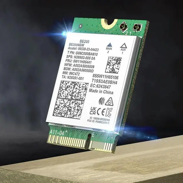 Alt view image 3 of 3 - BE200 7 Network Card 8000Mbps Adapter Bluetooth 5.4 Tri Band 2.4G/5G/6GHz BE200NGW M.2 NGFF Adapter