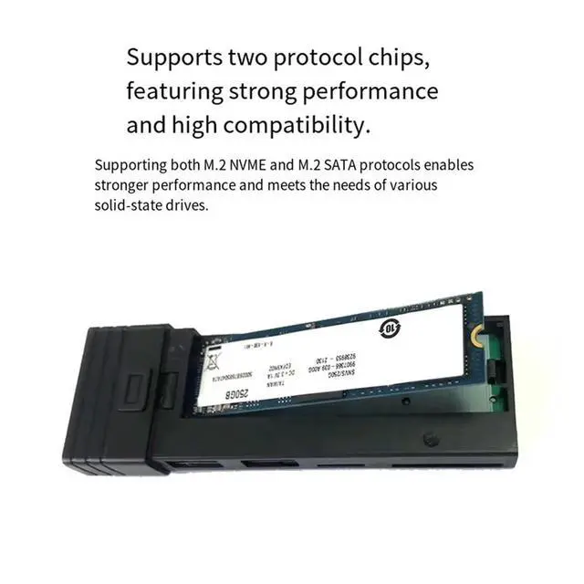 Alt view image 3 of 3 - 10Gbps Aluminum 5 in 1 USB C Hub M.2 NVMe NGFF SSD Enclosure NVMe Case Box SD TF Card Reader Type C HUB Dock