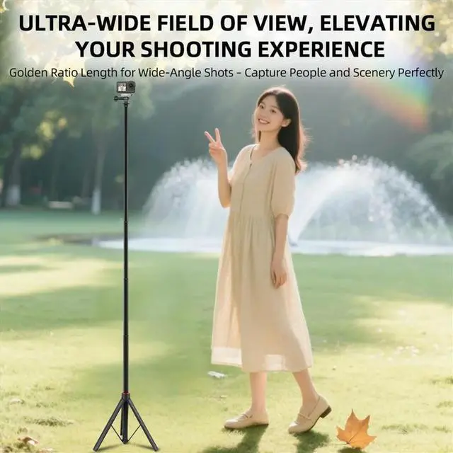 Alt view image 3 of 3 - Telescopic Selfie Stick Foldable Tripod for X5 Action4/Pocket3 Action Camera Selfie Stick 1.4m