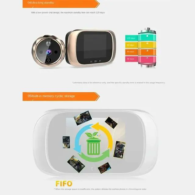 Alt view image 3 of 3 - Digital LCD 2.8Inch Video Doorbell Peephole Viewer Door Eye Monitoring Camera 90 Degree Doorbell Motion Detection Eye Durable A