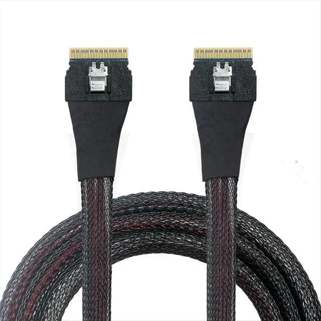 Alt view image 3 of 3 - Server High-Speed Cable SFF-8654 Slim SAS to PCI-E Slimline SAS 4.0 SFF-8654 8i 74pin Host Server Disk Array Data Cable
