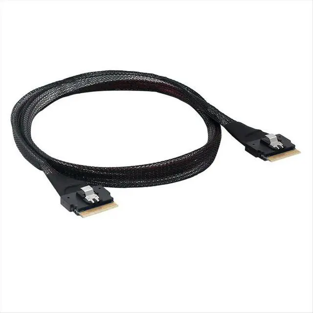 Alt view image 2 of 3 - Server High-Speed Cable SFF-8654 Slim SAS to PCI-E Slimline SAS 4.0 SFF-8654 8i 74pin Host Server Disk Array Data Cable