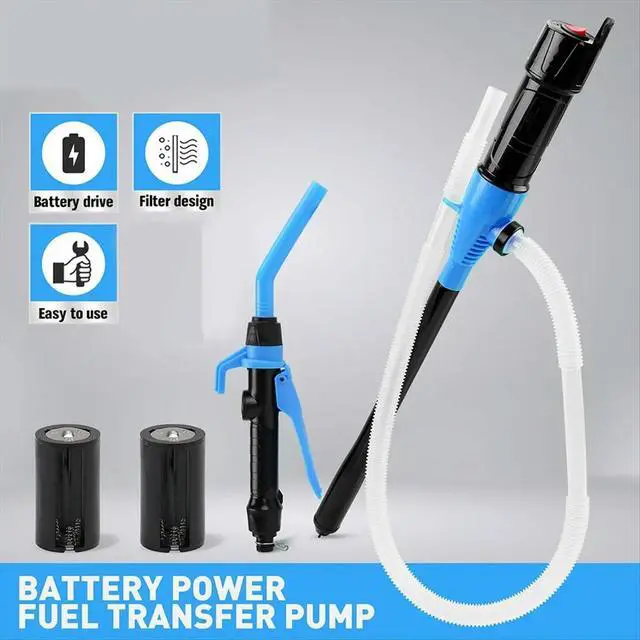 Alt view image 3 of 3 - Powered Transfer Pump Autocycle Car Petrol Oil Pump with Control Nozzle Liquid Petrol Pump Filter Design B