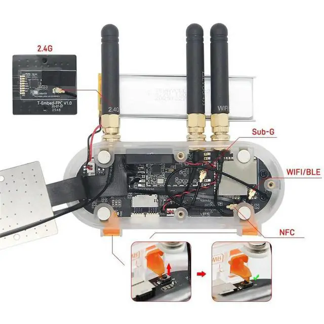 Alt view image 3 of 3 - For T-Embed CC1101 Plus Case External Antenna Upgrade Shell Kit with Antenna for Internal Antenna Version A