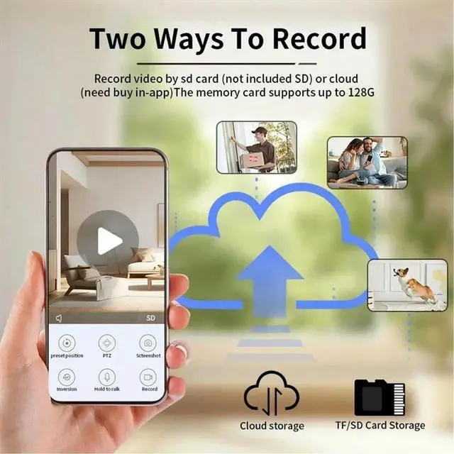 Main image of 2MP Camera Auto Tracking AI Human Detect Baby Monitor HD Robot Surveillance Cmaeras Home(EU)