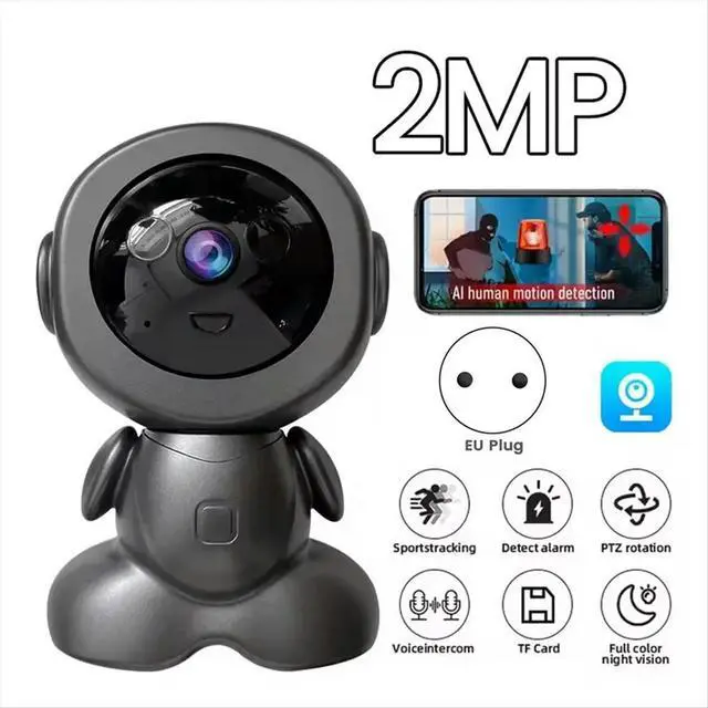 Alt view image 3 of 3 - 2MP Camera Auto Tracking AI Human Detect Baby Monitor HD Robot Surveillance Cmaeras Home(EU)