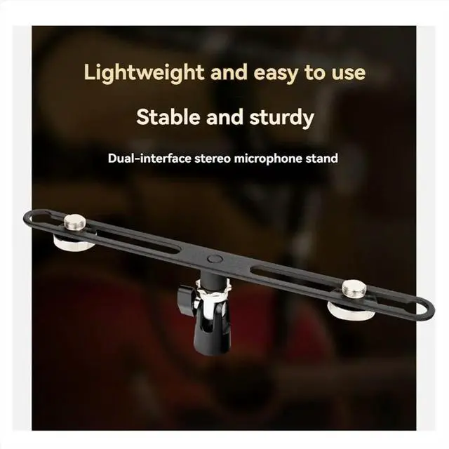 Main image of Dual Microphone Stand Extension Bracket for Studio Recording Adjustable Mic Mounts for Enhanced Sound