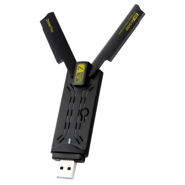 Alt view image 2 of 3 - 7 6500Mbps USB Adapter BE6500 2.4G&5.8G&6GHz Network Card 802.11be Free-Drive Adapter for Win 10/11