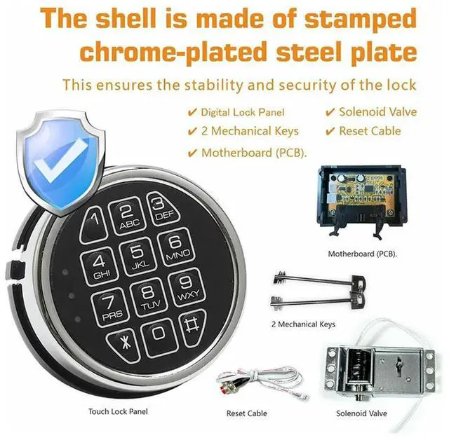 Main image of Lock Replacement Chrome Digital Keypad Electronic Lock