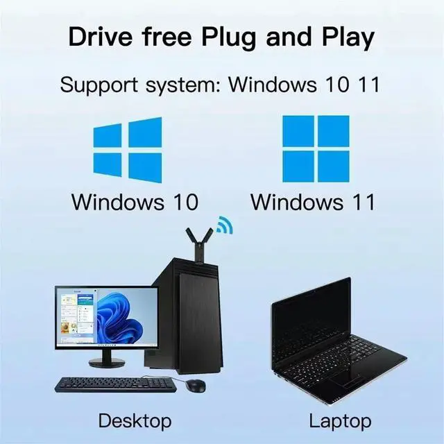 Main image of 7 6500Mbps USB Adapter BE6500 2.4G&5.8G&6GHz Network Card 802.11be Free-Drive Adapter for Win 10/11