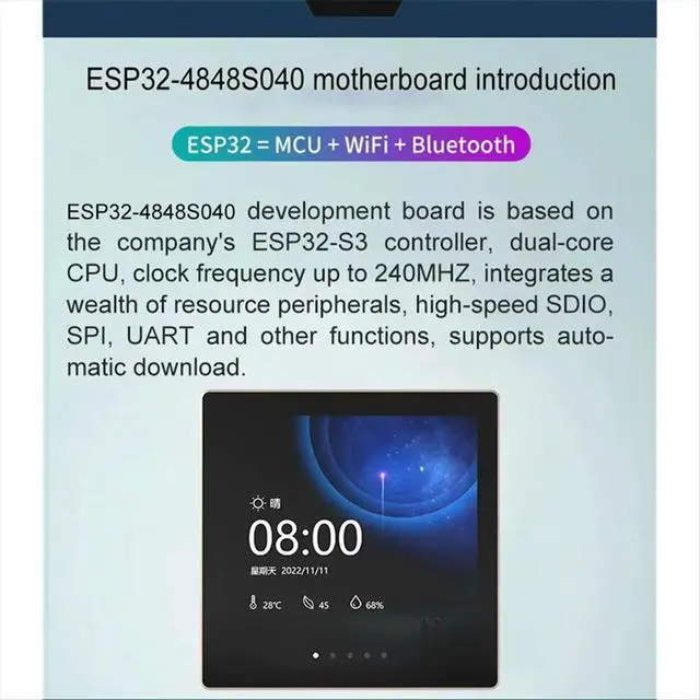 Alt view image 3 of 3 - Development Board 4Inch IPS Touch Screen 86Box Centrol Display BT for LVGL IOT - Display