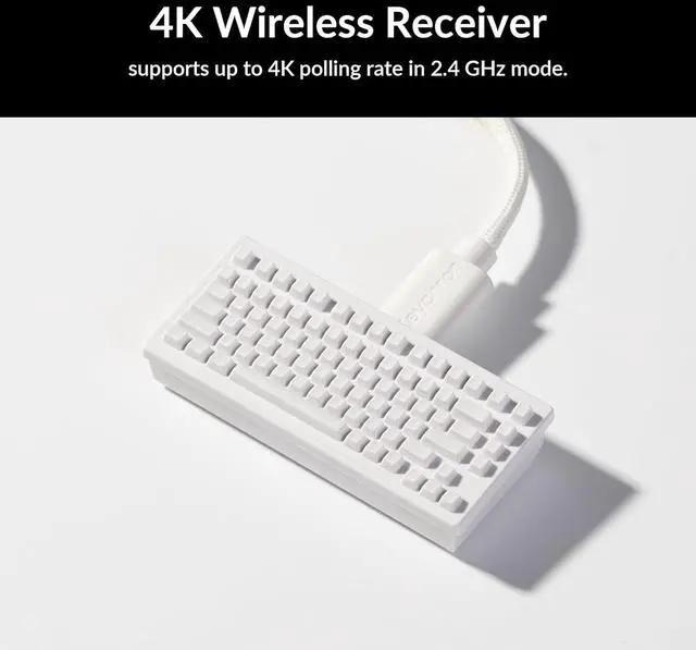 Alt view image 5 of 7 - Keychron M3 Mini 4K Wireless Bluetooth 5.1/2.4 GHz/Wired Optical Mouse, Ultra-Lightweight 55g Programmable PixArt 3395 Sensor with up to 26,000 DPI/ 650 IPS for Windows Mac Linux - White