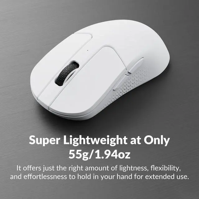 Alt view image 6 of 7 - Keychron M3 Mini 4K Wireless Bluetooth 5.1/2.4 GHz/Wired Optical Mouse, Ultra-Lightweight 55g Programmable PixArt 3395 Sensor with up to 26,000 DPI/ 650 IPS for Windows Mac Linux - White