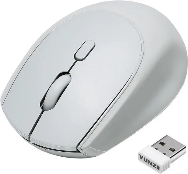 Main image of YUNZII C2 Wireless Mouse,2.4GHz Cute Silicone Noiseless Wireless Computer Mouse, Quiet Clicks, 3 Adjustable DPI, 1600 DPI Optical Tracking, Portable Ergonomic Mice for Laptop/PC/Mac (Gray)