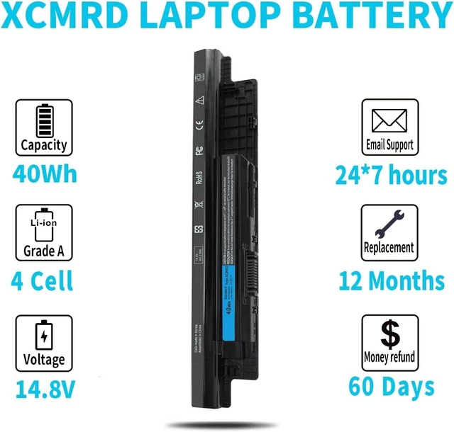 Alt view image 4 of 6 - 40Wh XCMRD 14.8V Battery for Dell Inspiron 15 3000 Series 3542 3543 3521 3537 3531 3541 17 3721 3737 15R 5537 5521 17R 5737 5721 14 3421 3437 3443 14R 5421 Latitude 3540 3440 P28F P40F FW1MN 4WY7C
