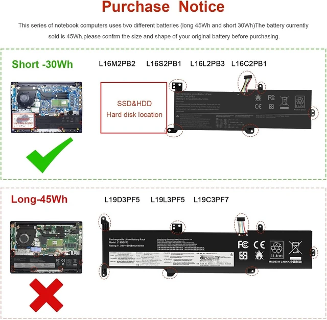 Alt view image 2 of 7 - Futurebatt L16L2PB2 Laptop Battery Compatible with Lenovo IdeaPad 320-14AST 320-14IAP 320-14IKB 14ISK 15ABR 15AST 15IAP 15IKB 15ISK 17ABR 17AST17IKB 17ISK 130-14AST 330-15IKB 14AST 14IGM 14IKB 15AST