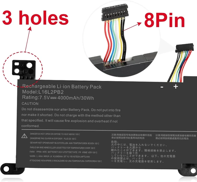 Alt view image 7 of 7 - Futurebatt L16L2PB2 Laptop Battery Compatible with Lenovo IdeaPad 320-14AST 320-14IAP 320-14IKB 14ISK 15ABR 15AST 15IAP 15IKB 15ISK 17ABR 17AST17IKB 17ISK 130-14AST 330-15IKB 14AST 14IGM 14IKB 15AST
