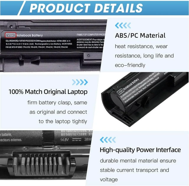 Alt view image 5 of 7 - VI04 Notebook Battery for HP Spare 756743-001 756478-851 756744-001