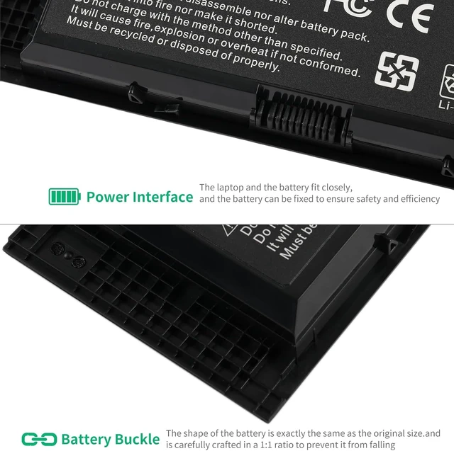 Alt view image 5 of 7 - 97Wh FV993 Laptop Battery for M4800 M6800 M4600 M4700 M6700 M6600